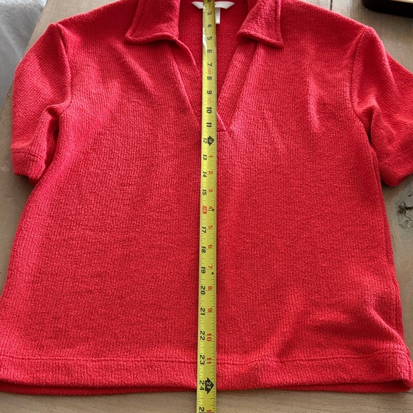 H&M Vibrant Red Short Sleeve Polo Top - Picture 5 of 7